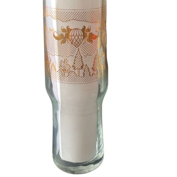 Pre Owned Uncle Ricks Pilsner Beer Glass 16oz Gold Lettering Great Graphics - Picture 2 of 13